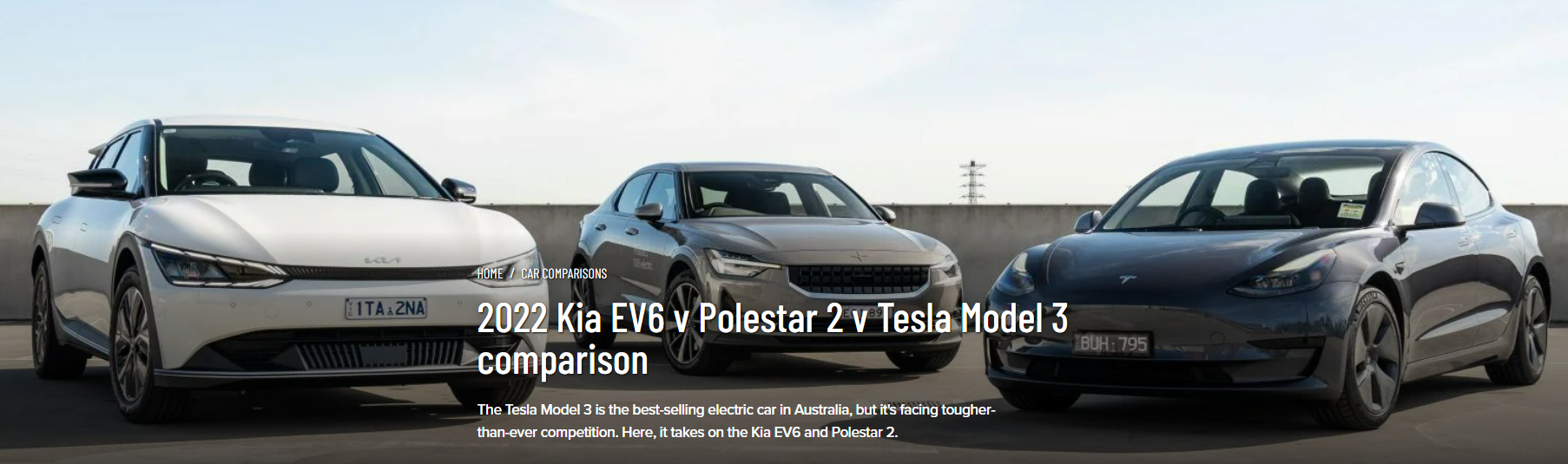 Kia EV6 v Polestar 2 v Tesla Model 3
